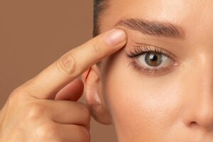 Close up of woman's eye after eyelid surgery in Los Altos, CA